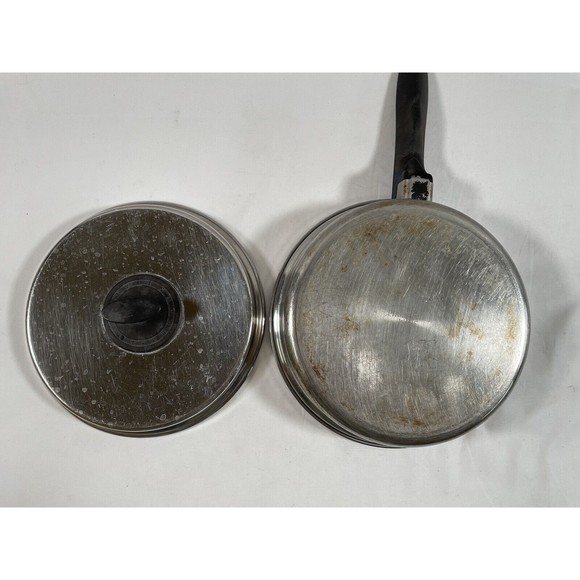 Vintage Prudential Ware 9" Stainless Steel skillet / saute Pan with lid - Picture 3 of 8